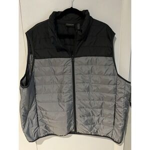 NWT John‎ Bartlett Consensus Full Zip Puffer Vest Gray & Black Men's 2XB